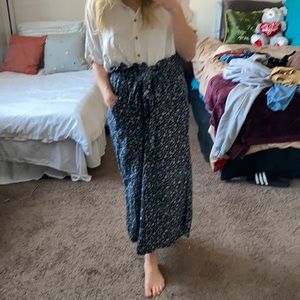 Floral wide leg pants